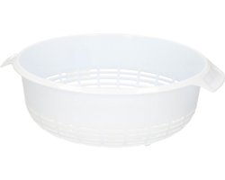 Plasticforte Groot Kunststof vergiet - wit - 30 x 27 x 10 cm - keuken accessoires