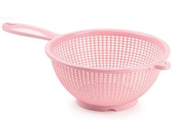 Plasticforte Keuken vergiet/zeef - kunststof - D24 x H11 cm - roze