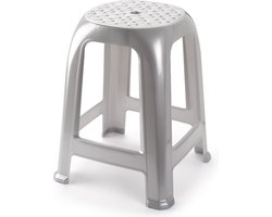 PlasticForte Keukentrapje - zilver - tot 100 kg - 46,5 x 37 cm - opstapje - krukje