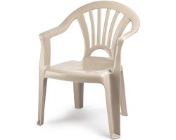 Plasticforte Kinderstoel - kunststof - beige - 35 x 28 x 50 cm - tuin/camping/slaapkamer
