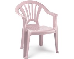 Plasticforte Kinderstoel - kunststof - roze - 35 x 28 x 50 cm - tuin/camping/slaapkamer