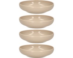 Plasticforte Kommetje/schaaltje - 4x - taupe - D16 x 4 cm - 520 ml - kunststof