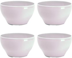 Plasticforte kommetjes/schaaltjes - 4x - dessert/ontbijt - kunststof - D14 cm - roze