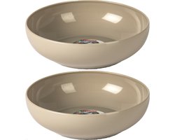Plasticforte Kommetjes/schaaltjes - 4x - dessert/ontbijt - kunststof - D20 x 6 cm - taupe
