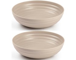 Plasticforte Kommetjes/schaaltjes - 4x - dessert/ontbijt - kunststof - D22 x 5.5 cm - taupe