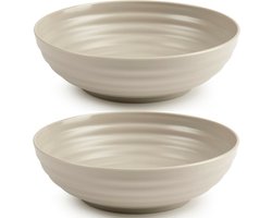 Plasticforte - Kommetjes/Schaaltjes - 4x - kunststof - D19 cm - taupe