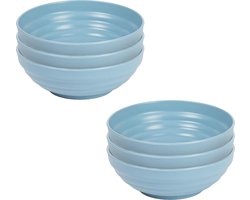 Plasticforte Kommetjes/schaaltjes - 6x - Dessert/ontbijt - Kunststof - D13 cm - ijsblauw