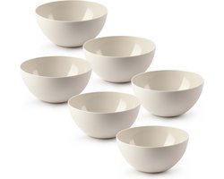 Plasticforte kommetjes/schaaltjes - 6x - dessert/ontbijt - kunststof - D17 x H8 cm - beige