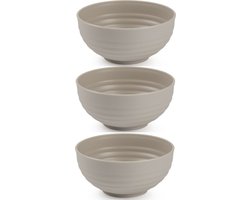 Plasticforte - Kommetjes/Schaaltjes - 6x - kunststof - D13 cm - taupe