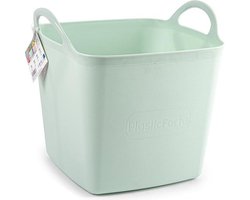 Plasticforte Kuip/emmer/wasmand - flexibel - lichtgroen - 43 liter - vierkant - kunststof - 40 x 40 x 44 cm