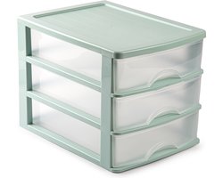 PlasticForte Ladeblok - groen - 3 lades - L35,5xB27xH27 - bureau organizer