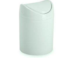 Plasticforte Mini prullenbakje - mintgroen - kunststof - met klepdeksel - keuken aanrecht/tafel model - 1,4L - 12 x 17 cm