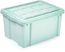 Plasticforte Multi Storage Opslagbox met deksel - mintgroen - 16 liter - 40 x 30 x 21 cm - kunststof - opbergdoos - opbergen