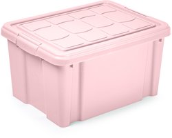 Plasticforte Multi Storage Opslagbox met deksel - roze - 16 liter - 40 x 30 x 21 cm - kunststof - opbergdoos - opbergen