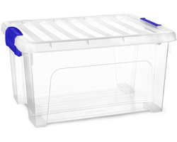 Plasticforte Multi Storage Opslagbox met deksel - transparant - 16.5 liter - 40 x 21 x 30 cm - kunststof - opbergdoos - opbergen