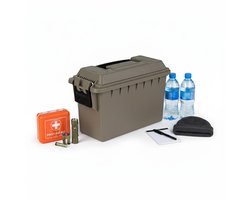 Plasticforte Nood Pakket opberg box kist - waterdicht - kunststof - 29 x 13 x 18 cm - 7 liter