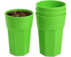 Plasticforte onbreekbaar drinkglas - 10x - kunststof - groen - 520 ml - drinkglazen - lichtgewicht - 9 x 13 cm - stapelbaar