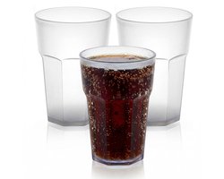 Plasticforte onbreekbaar drinkglas - 12x - kunststof - transparant - 520 ml - drinkglazen - 9 x 13 cm - stapelbaar