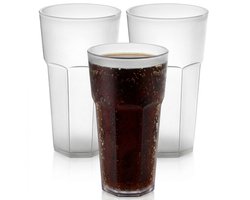 Plasticforte onbreekbaar drinkglas - 6x - kunststof - transparant - 600 ml - drinkglazen - 9 x 16 cm - stapelbaar