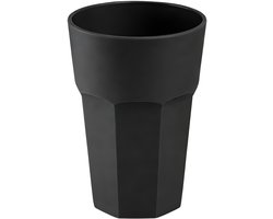 Plasticforte onbreekbaar drinkglas - kunststof - zwart - 520 ml - drinkglazen - lichtgewicht - 9 x 13 cm - stapelbaar