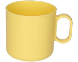 Plasticforte onbreekbare Drinkbekers - kunststof - 320 ml - geel - kinderen - camping - mokken