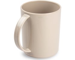 Plasticforte onbreekbare Drinkbekers - kunststof - 350 ml - taupe - kinderen - camping - mokken