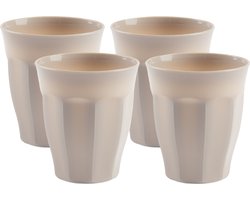 Plasticforte onbreekbare Picardi drinkglazen - 8x stuks - kunststof - beige - 250 ml - camping/outdoor/kinderen - limonade glazen