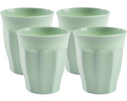 Plasticforte onbreekbare Picardi drinkglazen - 8x stuks - kunststof - mintgroen - 250 ml - camping/outdoor/kinderen - limonade glazen