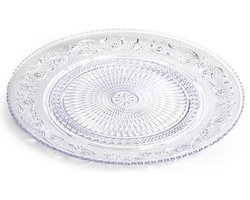 Plasticforte onbreekbare taart/gebakbordjes - kunststof - kristal stijl - transparant - 15 cm