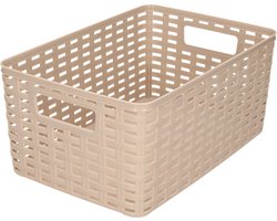 Plasticforte Opbergmand - Kastmand - rotan kunststof - taupe - 6 Liter - 19 x 29 x 13 cm