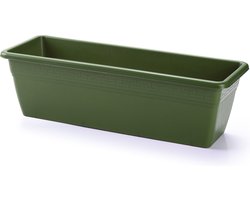 PlasticForte Plantenbak - groen - rechthoekig - 50 x 17 x 15 cm - Bloembakken voor binnen/buiten