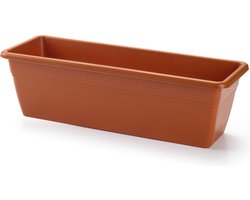 PlasticForte Plantenbak - terra bruin - rechthoekig - 50 x 17 x 15 cm - Bloembakken
