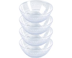 PlasticForte Schaaltje - kristal stijl - kommetje - 8x - kunststof - D13,5 x H5 cm