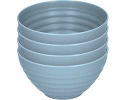 Plasticforte Schaaltjes - 4x - blauw - kunststof - 15 x 8 cm - kommen