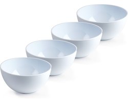 Plasticforte Schaaltjes - 4x - kunststof - kommetjes - dessert/ontbijt - D14 x H6 cm - ivoor wit