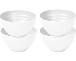 Plasticforte Schaaltjes - 4x - wit - kunststof - 15 x 8 cm - kommen