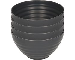 Plasticforte Schaaltjes - 4x - zwart - kunststof - 15 x 8 cm - kommen
