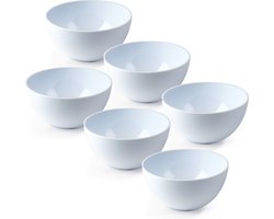 Plasticforte Schaaltjes - 6x - kunststof - kommetjes - dessert/ontbijt - D14 x H6 cm - ivoor wit