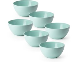 PlasticForte Schaaltjes - 6x - kunststof - kommetjes - dessert/ontbijt - D14 x H6 cm - mintg