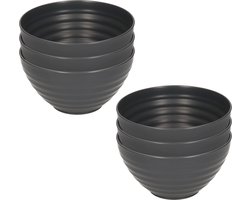 Plasticforte Schaaltjes - 6x - zwart - kunststof - 15 x 8 cm - kommen