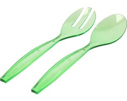 Plasticforte Sla bestek/couvert setje - groen - kunststof - 29 cm