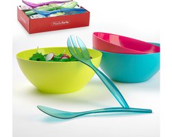 Plasticforte Sla bestek/couvert setje - paars - kunststof - 29 cm