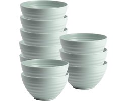 Plasticforte Soepkommen - 10x - D15 x H8 cm - groen - kunststof - onbreekbaar - servies