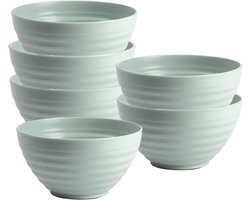 Plasticforte Soepkommen - 6x - D15 x H8 cm - groen - kunststof - onbreekbaar - servies