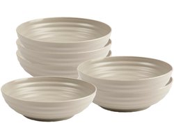 Plasticforte Soepkommen - 6x - D19 x H5.5 cm - taupe - kunststof - onbreekbaar - servies