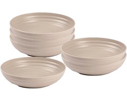 Plasticforte Soepkommen - 6x - D22 x H5.5 cm - taupe - kunststof - onbreekbaar - servies