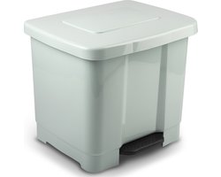 Plasticforte Vuilnisbak/Pedaalemmer - 2-vaks - mintgroen - 35 liter - 43 x 38 x 38 cm - kunststof