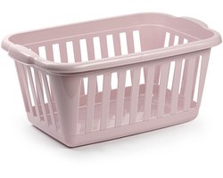 Plasticforte Wasmand - roze - kunststof - 40 liter - 60 x 40 x 26 cm - manden voor wasgoed - huishouden- opbergmand