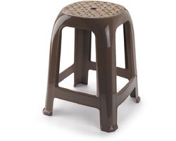 Plasticforte Zit krukjes - taupe - kunststof - 37 x 37 x 46 cm - extra zitplaatsen