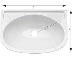 Plastimo wastafel - rechthoekig